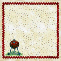 PJK Designs - Cookbookin' - Sweet Summertime Collection - 12 x 12 Paper - Just Add Charcoal, CLEARANCE