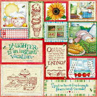 PJK Designs - Cookbookin' - Sweet Summertime Collection - 12 x 12 Paper - Clipping Coupons, CLEARANCE