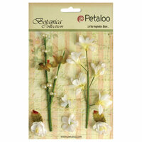 Petaloo - Botanica Collection - Floral Embellishments - Ephemera - White