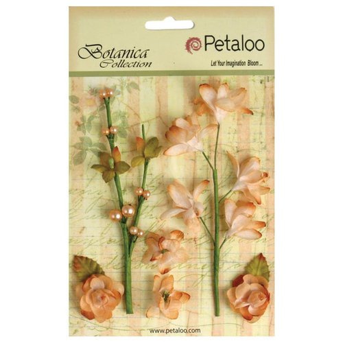 Petaloo - Botanica Collection - Floral Embellishments - Ephemera - Peach