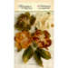 Petaloo - Botanica Collection - Floral Embellishments - Blooms - Ivory Green and Brown