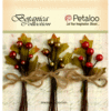 Petaloo - Botanica Collection - Floral Embellishments - Berry Clusters - Red Green and Burgundy