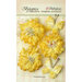 Petaloo - Botanica Collection - Floral Embellishments - Mums and Butterflies -Soft Yellow