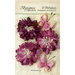 Petaloo - Botanica Collection - Floral Embellishments - Mums and Butterflies - Lavender and Purple