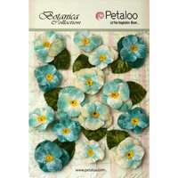 Petaloo - Botanica Collection - Floral Embellishments - Velvet Pansies - Teal