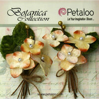 Petaloo - Botanica Collection - Floral Embellishments - Velvet Hydrangea - Cream