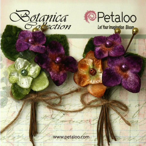 Petaloo - Botanica Collection - Floral Embellishments - Velvet Hydrangea - Violet