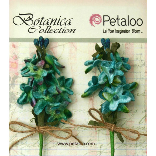 Petaloo - Botanica Collection - Floral Embellishments - Velvet Lilacs - Teal