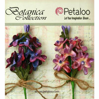 Petaloo - Botanica Collection - Floral Embellishments - Velvet Lilacs - Lavender and Purple