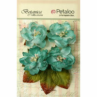 Petaloo - Botanica Collection - Floral Embellishments - Sugared Blooms - Teal