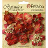 Petaloo - Botanica Collection - Floral Embellishments - Sugared Minis - Burgundy