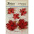 Petaloo - Textured Elements Collection - Floral Embellishments - Jeweled Flowers - Red
