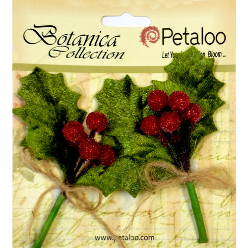 Petaloo - Botanica Collection - Floral Embellishments - Beaded Berry Picks - Red
