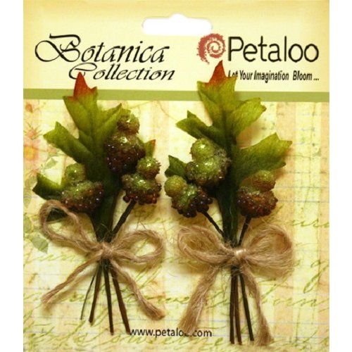 Petaloo - Botanica Collection - Floral Embellishments - Beaded Acorn Picks
