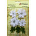 Petaloo - Botanica Collection - Floral Embellishments - Vintage Velvet Poinsettias - White