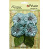 Petaloo - Botanica Collection - Floral Embellishments - Vintage Velvet Peonies - Teal