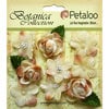 Petaloo - Botanica Collection - Floral Embellishments - Vintage Velvet Minis - Ivory