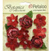 Petaloo - Botanica Collection - Floral Embellishments - Vintage Velvet Minis - Red