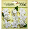 Petaloo - Botanica Collection - Floral Embellishments - Vintage Velvet Minis - White