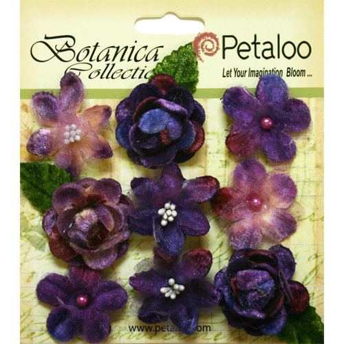 Petaloo - Botanica Collection - Floral Embellishments - Vintage Velvet Minis - Purple