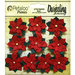Petaloo - Botanica Collection - Floral Embellishments - Paper Poinsettias - Mini - Red