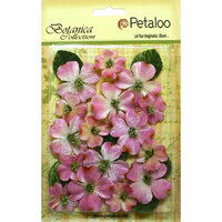 Petaloo - Botanica Collection - Floral Embellishments - Vintage Velvet Dogwoods - Pink