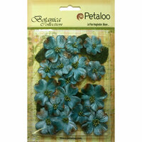 Petaloo - Botanica Collection - Floral Embellishments - Vintage Velvet Dogwoods - Teal