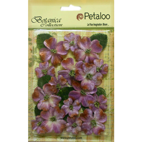 Petaloo - Botanica Collection - Floral Embellishments - Vintage Velvet Dogwoods - Lavender