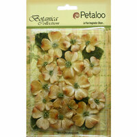 Petaloo - Botanica Collection - Floral Embellishments - Vintage Velvet Dogwoods - Antique Gold