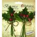 Petaloo - Botanica Collection - Floral Embellishments - Vintage Velvet Holly Leaf Picks