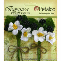 Petaloo - Botanica Collection - Floral Embellishments - Flowering Berry Picks - Black Berry