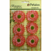 Petaloo - Botanica Collection - Floral Embellishments - Gerber Daisy - Coral