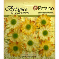 Petaloo - Botanica Collection - Floral Embellishments - Mini Gerber Daisy - Yellow