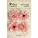 Petaloo - Textured Elements Collection - Floral Embellishments - Burlap Blossoms - Pink