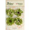 Petaloo - Textured Elements Collection - Floral Embellishments - Burlap Blossoms - Pistachio