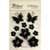 Petaloo - Textured Elements Collection - Floral Embellishments - Burlap Blossoms and Butterflies - Black