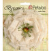 Petaloo - Textured Elements Collection - Floral Embellishments - Burlap Blossom - Large - Ivory