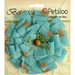 Petaloo - Textured Elements Collection - Floral Embellishments - Burlap Blossom - Large - Teal