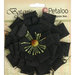 Petaloo - Textured Elements Collection - Floral Embellishments - Burlap Blossom - Large - Black