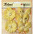 Petaloo - Burlap and Canvas Collection - Floral Embellishments - Burlap Butterflies and Blossoms - Yellow