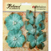 Petaloo - Burlap and Canvas Collection - Floral Embellishments - Burlap Butterflies and Blossoms - Teal