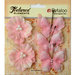 Petaloo - Burlap and Canvas Collection - Floral Embellishments - Burlap Butterflies and Blossoms - Pink