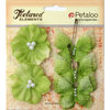 Petaloo - Burlap and Canvas Collection - Floral Embellishments - Burlap Butterflies and Blossoms - Pistachio