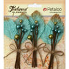 Petaloo - Burlap and Canvas Collection - Floral Embellishments - Burlap Picks - Teal