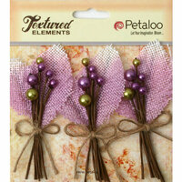 Petaloo - Burlap and Canvas Collection - Floral Embellishments - Burlap Picks - Lavender