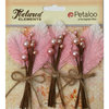 Petaloo - Burlap and Canvas Collection - Floral Embellishments - Burlap Picks - Pink