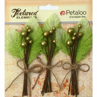Petaloo - Burlap and Canvas Collection - Floral Embellishments - Burlap Picks - Pistachio