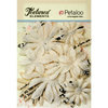 Petaloo - Burlap and Canvas Collection - Floral Embellishments - Daisy Flower Layers - Ivory