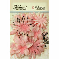 Petaloo - Burlap and Canvas Collection - Floral Embellishments - Daisy Flower Layers - Pink