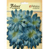 Petaloo - Burlap and Canvas Collection - Floral Embellishments - Daisy Flower Layers - Denim Blue